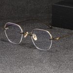Scarlett Semi-Rim Polygon Eyeglasses Titanium Frame